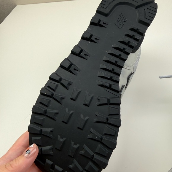 New Balance 574 Metallic Silver Sneakers - Picture 4 of 6